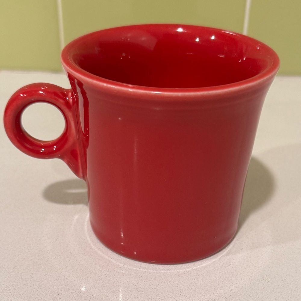 Vintage Homer Laughlin Fiesta Mug — Red Classic Ring Handle Coffee Cup
